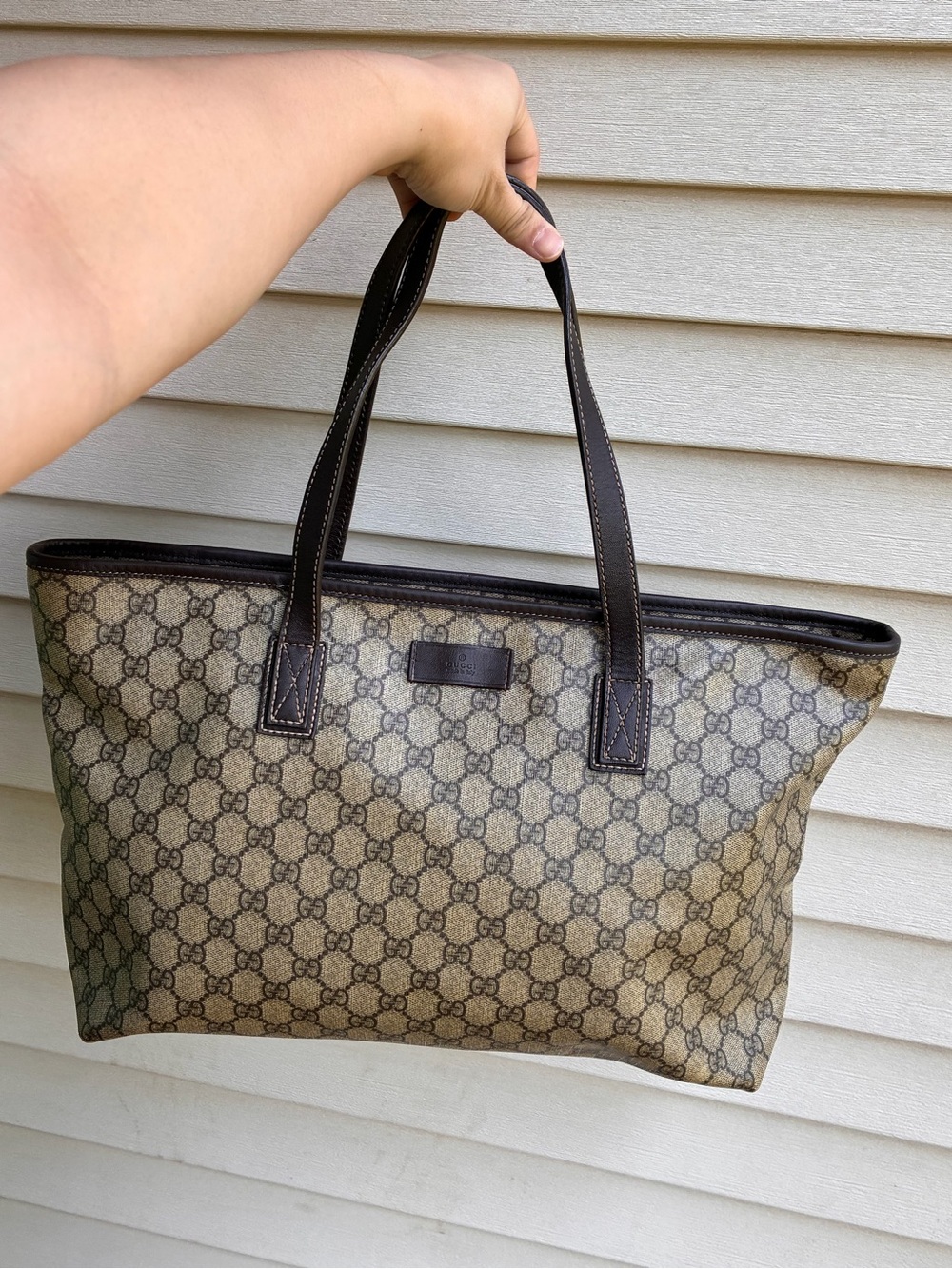Gucci Brown GG Monogram PVC Tote ( authentic ) Fixed price